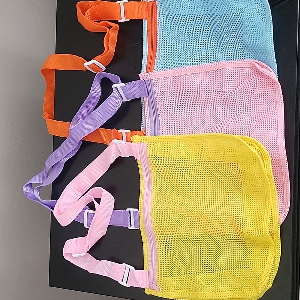 80's and 90s mesh zipper bags (set of 3)